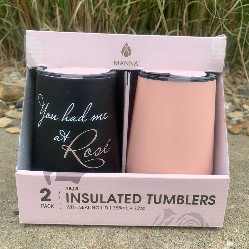 Manna stainless steel tumbler 2 pack wine tumblers